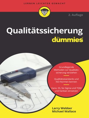 cover image of Qualit&auml;tssicherung f&uuml;r Dummies